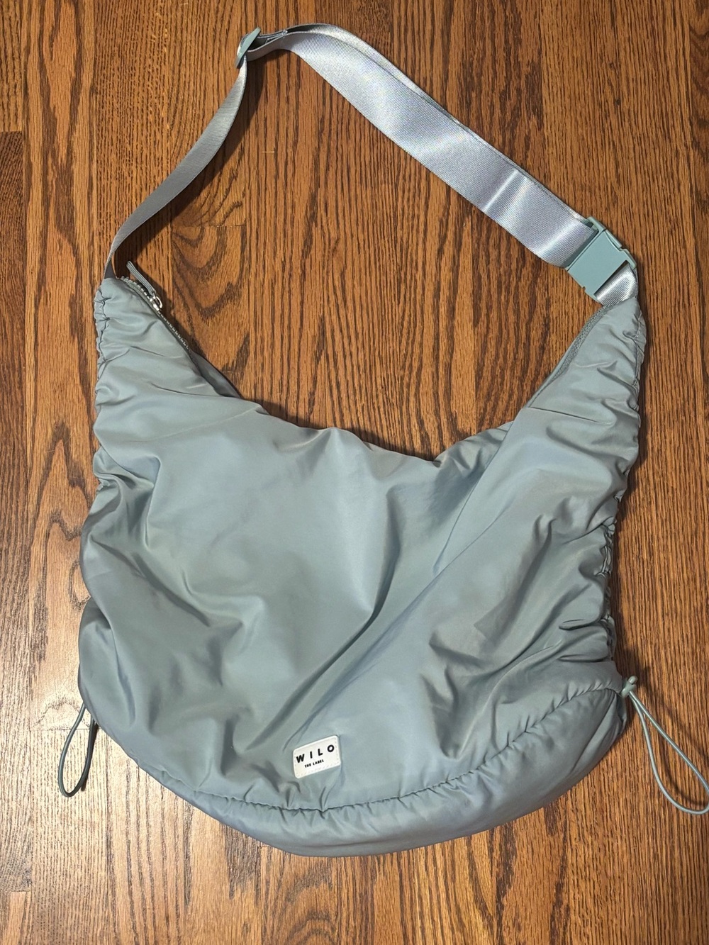 Wilo The Label Ruched Sling Bag in Rosemary Blue - Excellent Condition